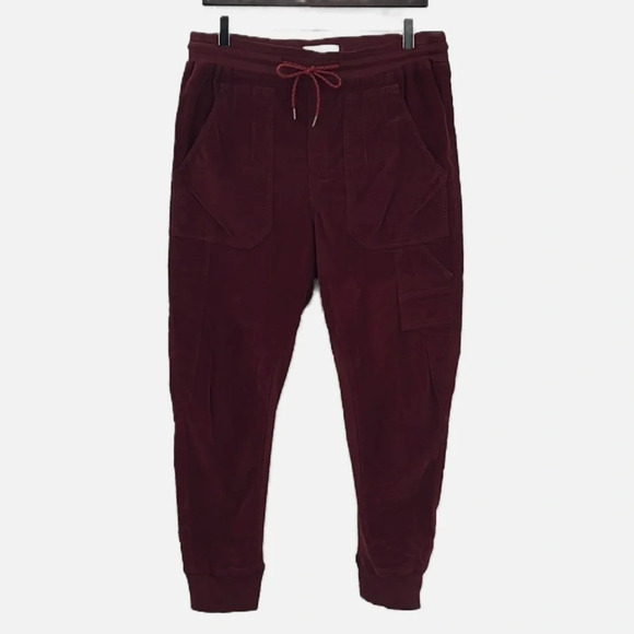 Anthropologie Leigh Corduroy Jogger Pants in Burgundy - Size Medium - Picture 2 of 9